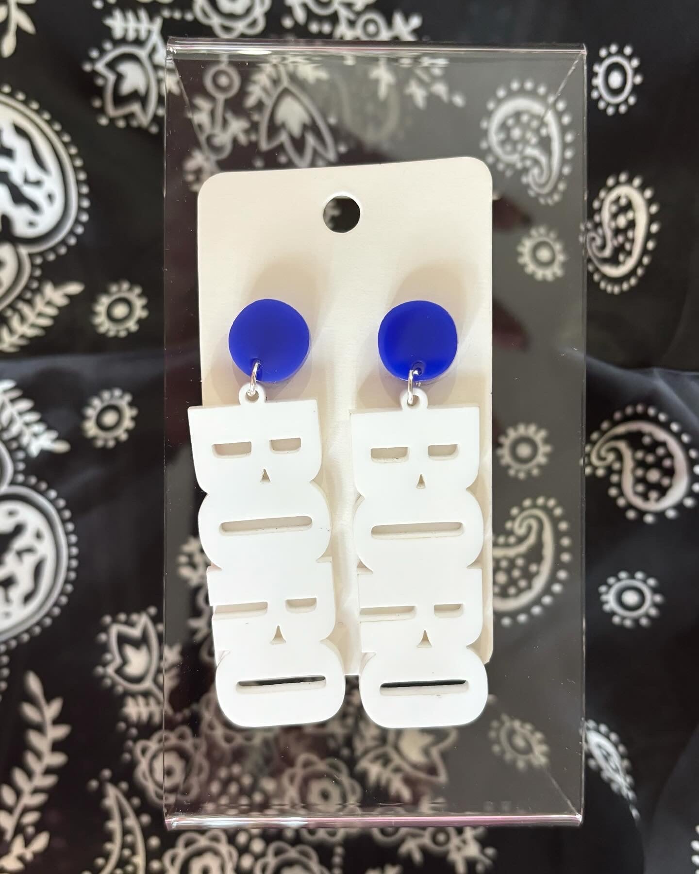 Varsity Block Earrings